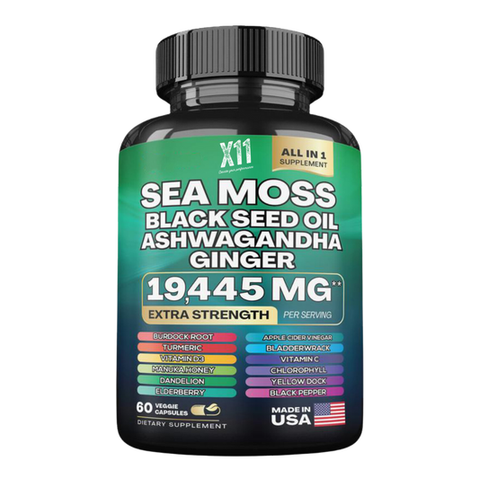 Sea Moss 16-in-1 & Shilajit 8-in-1 | X11 | Supports Vitality, Energy, & Cognitive Function | Vegetarian Supplements